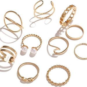 10 Pcs Gold Knuckle Stackable Rings Set for Women